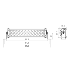 Barra a LED 10-48V, 6480 LM, 72W, Raggio ampio/largo, 24 LED