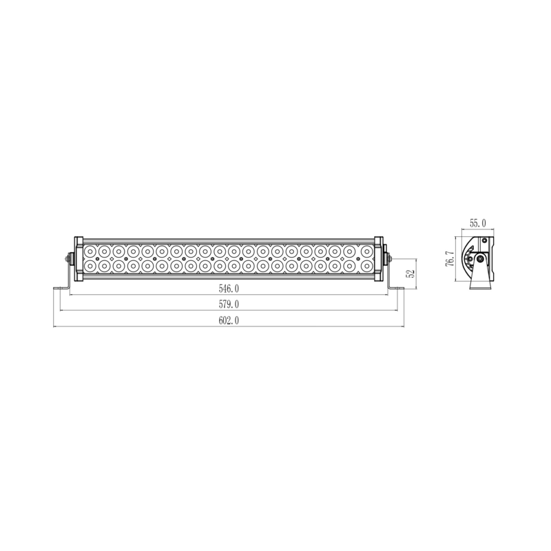 Barra a LED 10-48V, 10800LM, 120W, Raggio COMBO (ampio e lungo), 40 LED