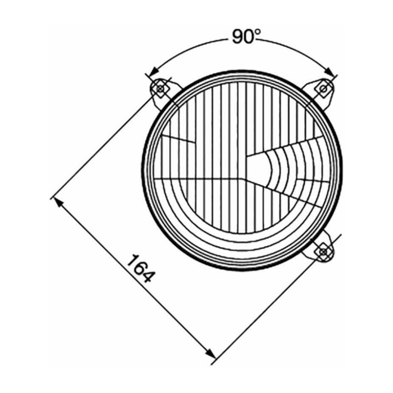 PROIETTORE ASIMMETRICO 3 VITI  Ø 140 MM