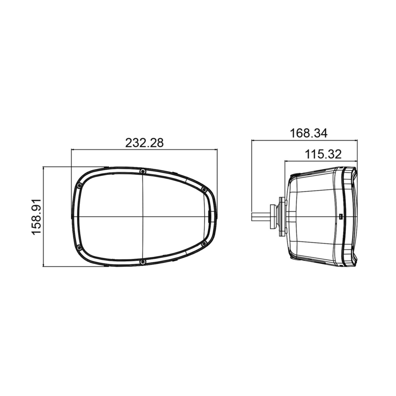 Proiettore LED 10-30V, lato sinistro