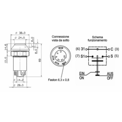 PULSANTE PNEUTRON 12V LAMPADA ROTANTE
