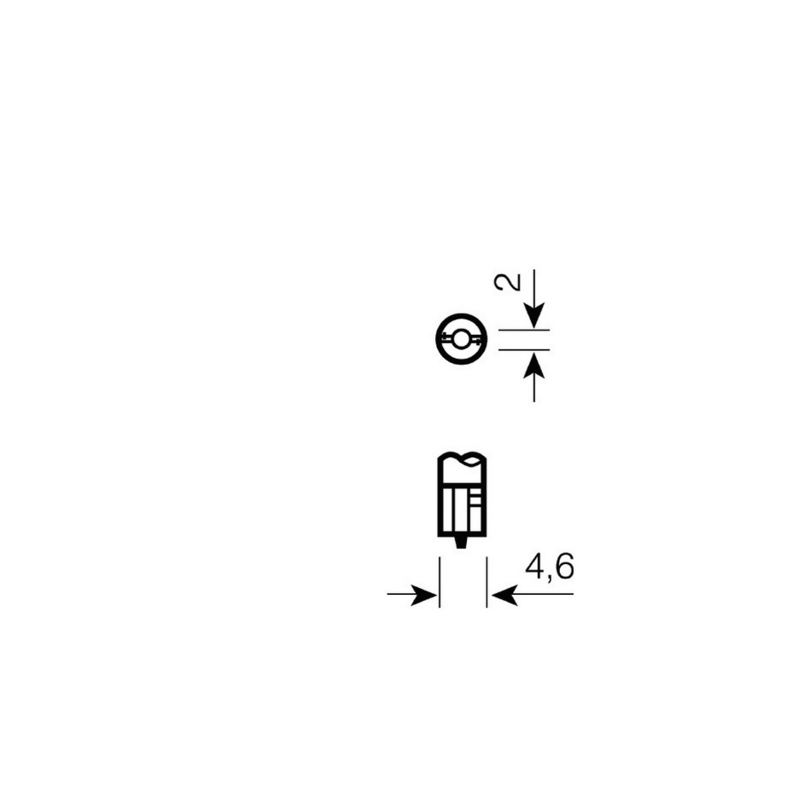 Lampadina alogena 12V 1,2W W2X4,6d T5