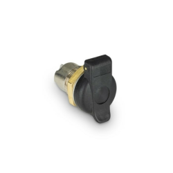 Presa bipolare 12-24V in alluminio con coperchio