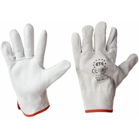 GUANTO IN PELLE FIORE ORLATO, CON POLSO ELASTICIZZATO TG L (9)