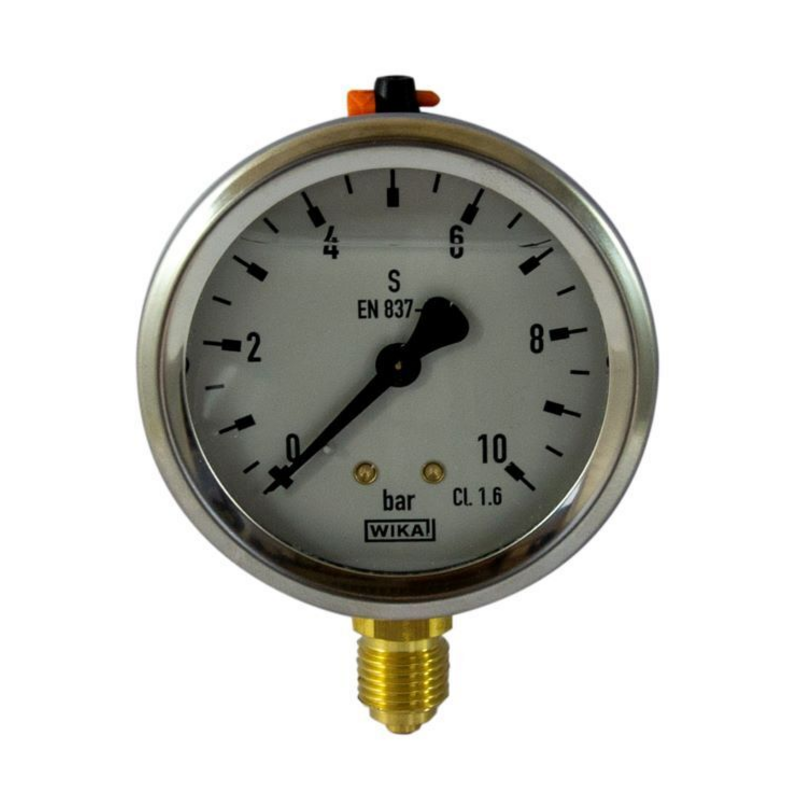 MANOMETRO IN INOX Ø 63MM, SCALA 0/10 BAR, ATTACCO RADIALE G 1/4"