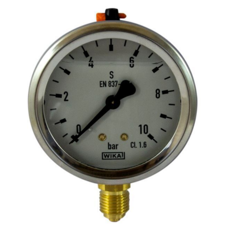 MANOMETRO IN INOX Ø 63MM, SCALA 0/10 BAR, ATTACCO RADIALE G 1/4"
