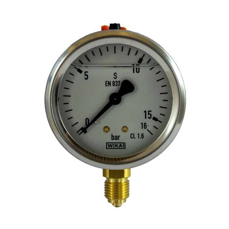 MANOMETRO IN INOX Ø 63MM, SCALA 0/16 BAR, ATTACCO RADIALE G 1/4"