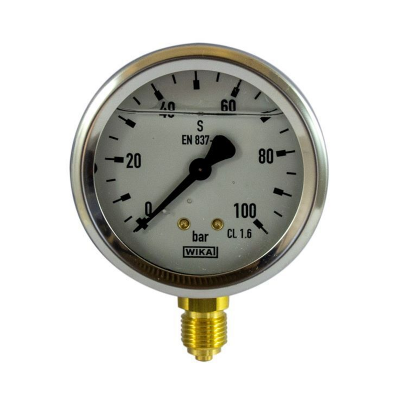 MANOMETRO IN INOX Ø 63MM, SCALA 0/100 BAR , ATTACCO RADIALE G 1/4"