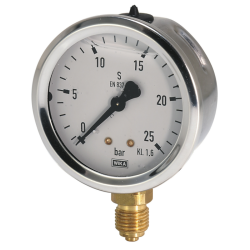 MANOMETRO IN INOX Ø 63MM, SCALA 0/40 BAR , ATTACCO RADIALE G 1/4"