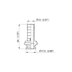 RACCORDO DRITTO PORTAG.Ø 13 X GIREL.3/4"
