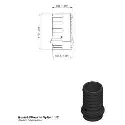 RACCORDO DRITTO PORTAG.Ø 38 GIREL.1 1/2"
