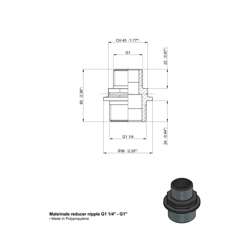 RIDUZIONE M-M 1"1/4-1"