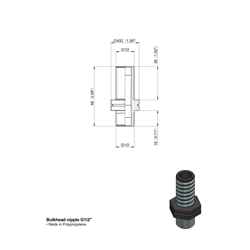 NIPPLO 1/2" FILETTO LUNGO ARAG 2502021