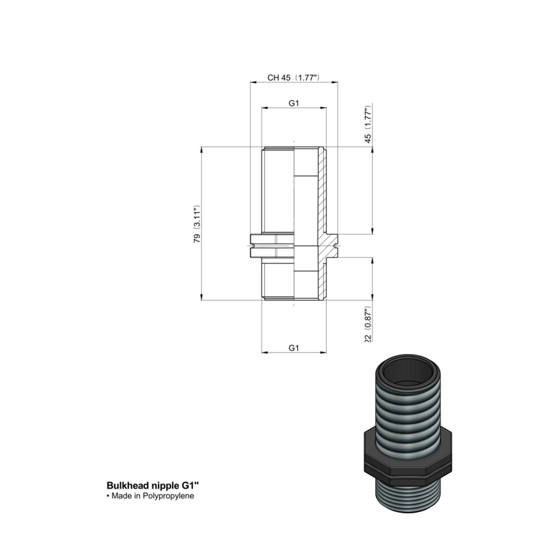 NIPPLO 1" FILETTO LUNGO ARAG 2502041