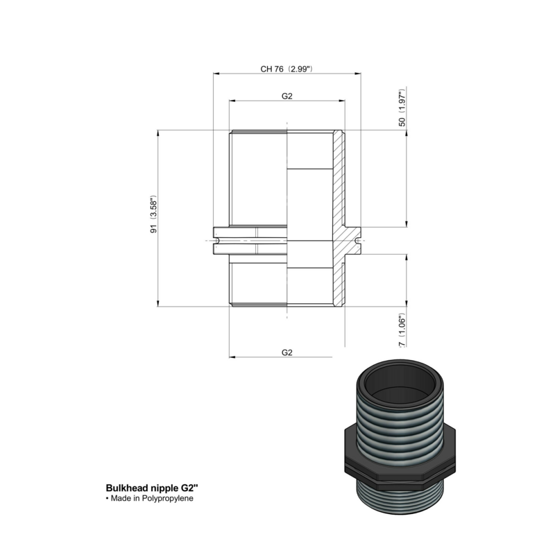 NIPPLO 2" FILETTO LUNGO ARAG 2502071