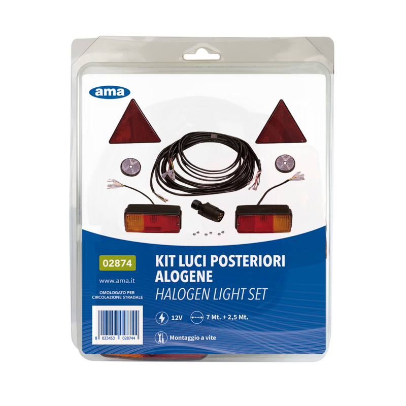 KIT KUCI POSTERIORI ALOGENE, TRIANGOLI E CATARIFRANGENTI ROTONDI- CAVO 7M +2,2M