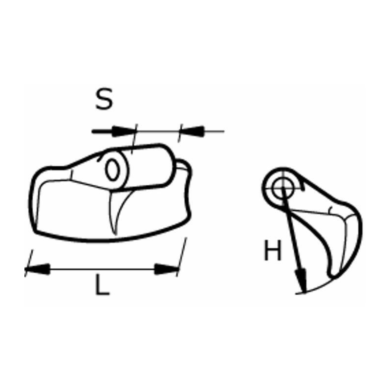 MAZZA STAMPATA L-170MM, S-70, H-80, ø FORI 16,5