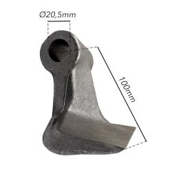 MAZZA STAMPATA L-150MM, S-55, H-100, ø FORI 20,5