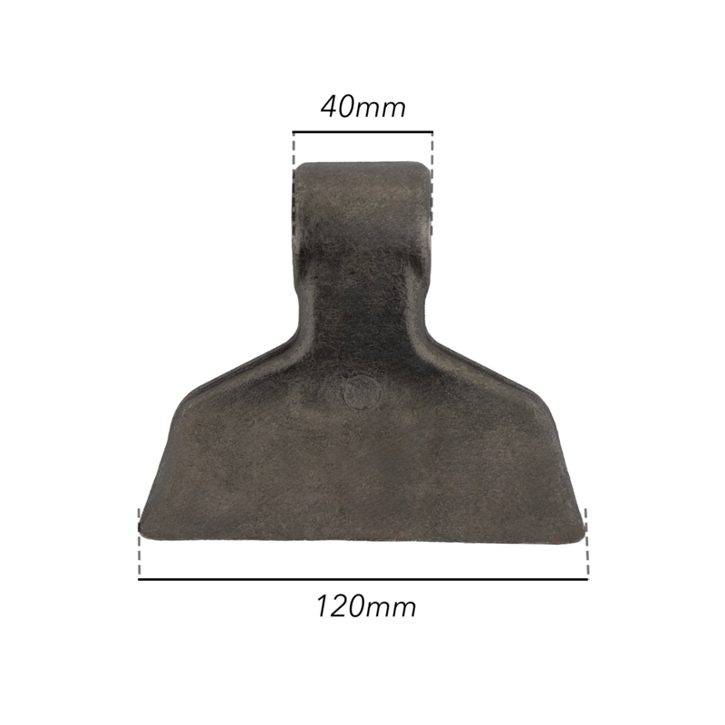 MAZZA STAMPATA L-120MM, S-40, H-90, ø FORI 16,5