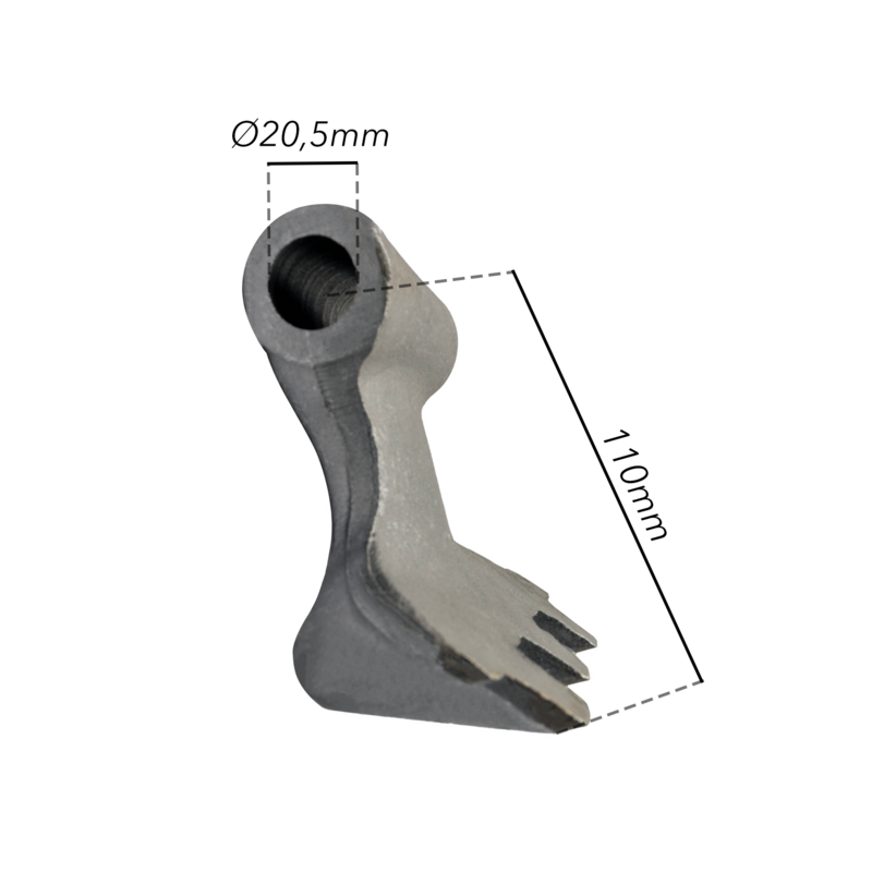 MAZZA STAMPATA L-155MM, S-90MM, H-110MM, ø FORI 20,5