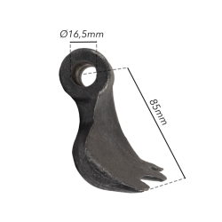 MAZZA STAMPATA L-155MM, S-70, H-85, ø FORI 16,5