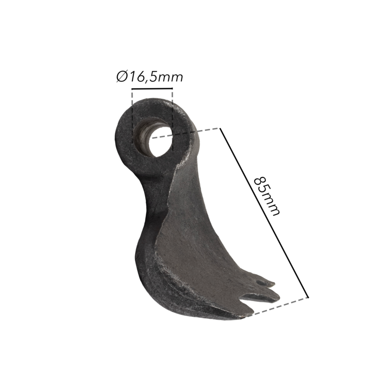 MAZZA STAMPATA L-155MM, S-70, H-85, ø FORI 16,5