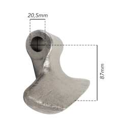 MAZZA STAMPATA L-205MM,S-87MM,H-87MM- Ø 20,5