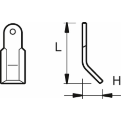 COLTELLO L-200MM, H-55MM, Ø FORO 25,5MM