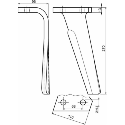 DENTE SX ADATTABILE KUHN RIFERIMENTO 52549500