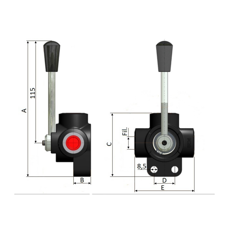 DEVIATORE DI FLUSSO A 3 VIE 3/4"