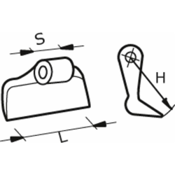 MAZZA STAMPATA L-95MM, H-95MM, S-40MM, ø FORO 16,5MM