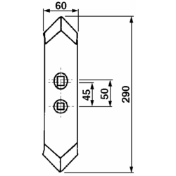 VOMERE REVERSIBILE 60X12 INTERASSE 45/65
