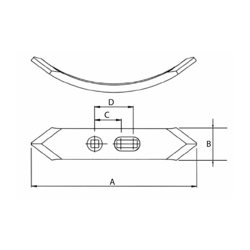 VOMERE REVERSIBILE 58X8 INTERASSE 42-48