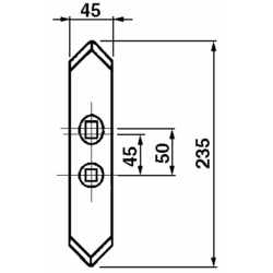 VOMERE REVERSIBILE PER MOLLA BALESTRA 45X7