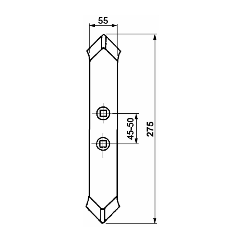 VOMERE REVERSIBILE 55X15 L-275 I-45-50