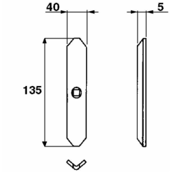 VOMERE REVERSIBILE 40X6X135 PER MOLLA GARE
