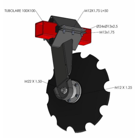 ELEMENTO FRANGIZOLLE ANTERIORE CON DISCO Ø 560 DENTATO SP.6 MM