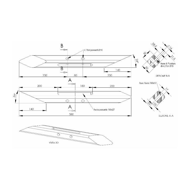 SCALPELLO ANCORA DECOMPATTATORE 50X50 SX ASOLA 180X27
