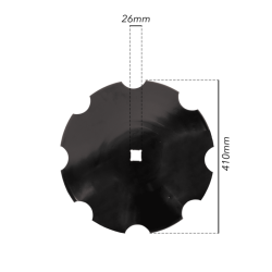 DISCO FRANGIZOLLE DENTATO Ø 410X3 MM. -  FORO QUADRO 26
