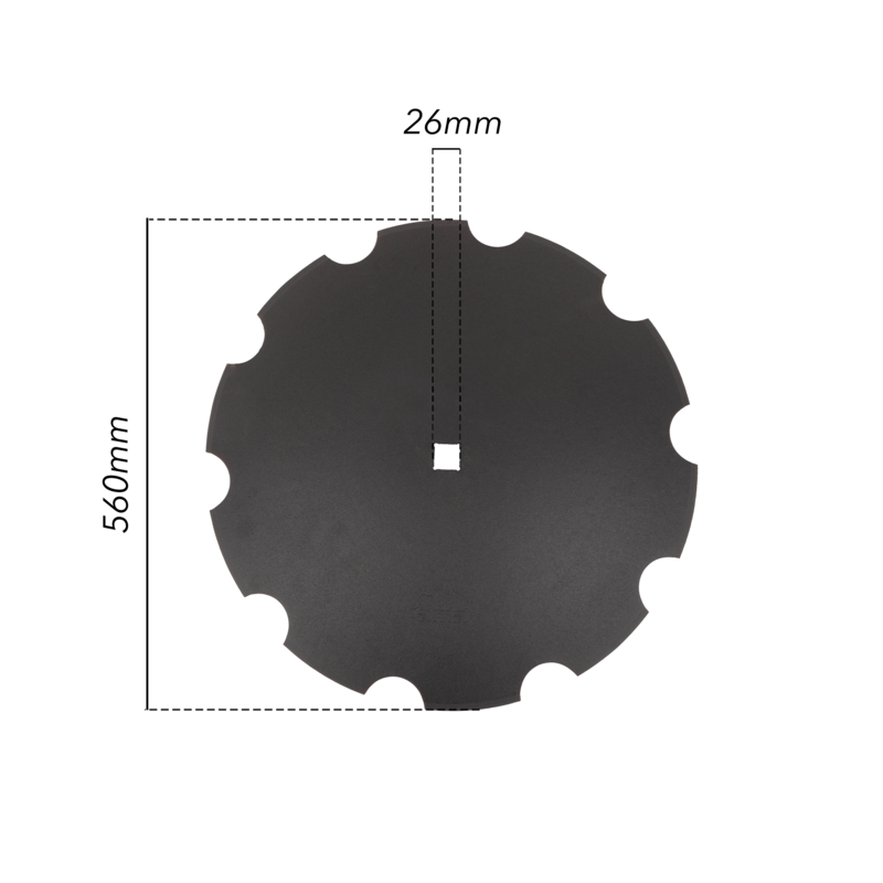 DISCO FRANGIZOLLE DENTATO Ø 560X4,5 MM. -  FORO QUADRO 26