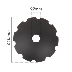 DISCO FRANGIZOLLE DENTATO Ø 610X5 MM. - FORO ESAGONALE 92