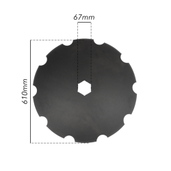 DISCO FRANGIZOLLE DENTATO Ø 610X6 MM. - FORO ESAGONALE 67