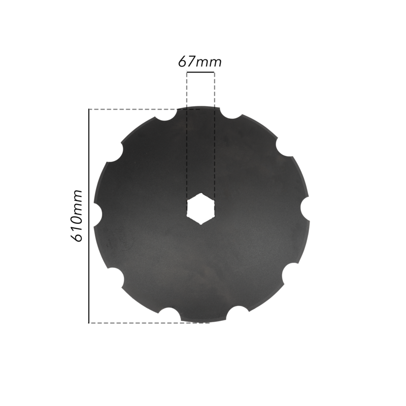 DISCO FRANGIZOLLE DENTATO Ø 610X6 MM. - FORO ESAGONALE 67