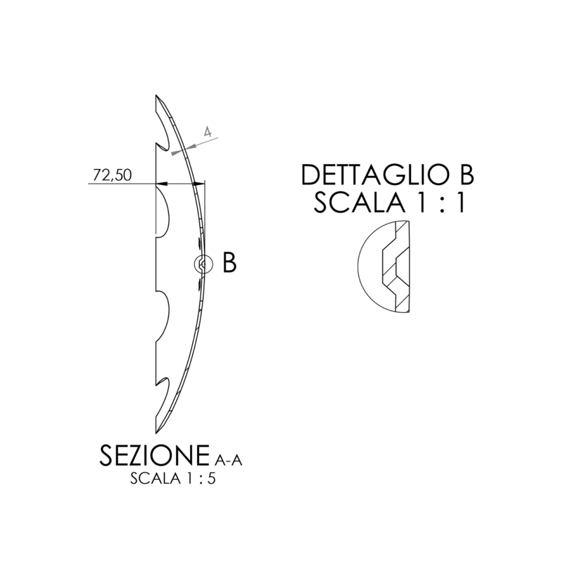 DISCO 510X4 CONCAVO DENTATO, 4 FORI Q. 13X13 SU ø 122