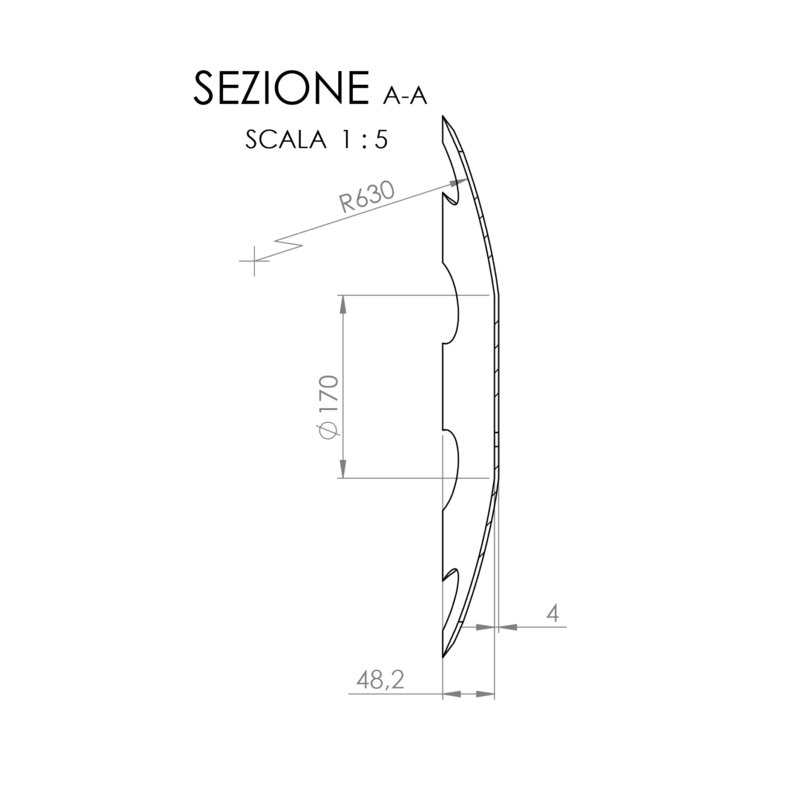 DISCO 510X4 CONCAVO DENTATO BASE PIANA, 5 FORI ø 13 SU ø 98 SKF