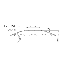 DISCO 560X4 CONCAVO DENTATO BASE PIANA, 4 FORI ø 13 SU ø 98 SKF