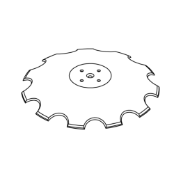 DISCO 560X5 CONCAVO DENTATO BASE PIANA, 4 FORI ø 13 SU ø 98 SKF