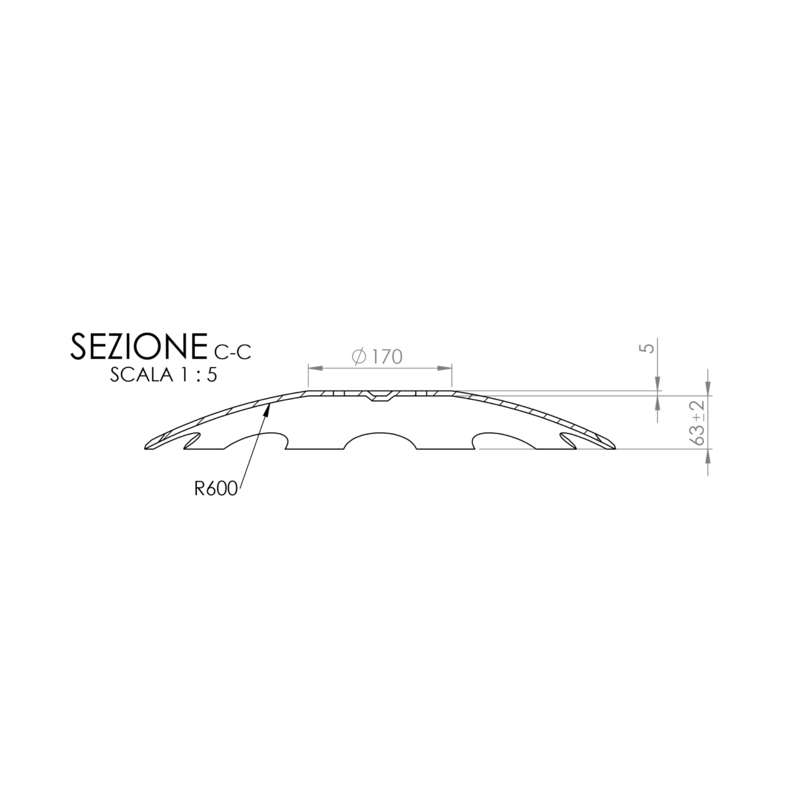 DISCO 560X5 CONCAVO DENTATO BASE PIANA, 4 FORI ø 13 SU ø 98 SKF