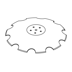 DISCO 560X4 CONCAVO DENTATO BASE PIANA, 5 FORI ø 13 SU ø 98 SKF