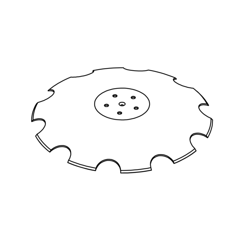 DISCO 560X4 CONCAVO DENTATO BASE PIANA, 5 FORI ø 13 SU ø 98 SKF